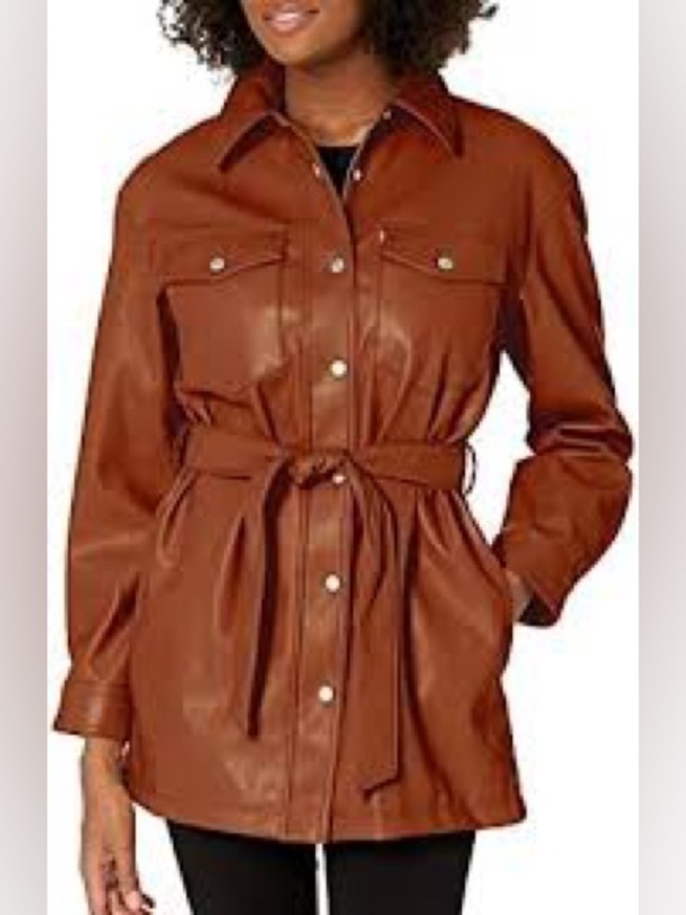 Levi’s Straus Faux Leather New Without Tags Camel  Brown Jacket XS Oversized
